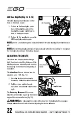 Preview for 22 page of Ego Power+ SNT2120AP Operator'S Manual