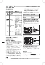 Preview for 22 page of EGO ADB1000 Operator'S Manual