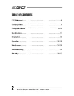 Предварительный просмотр 2 страницы EGO BA1120 Operating Manual