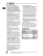 Предварительный просмотр 12 страницы EGO BAX1300 Operator'S Manual