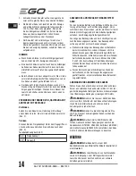 Предварительный просмотр 14 страницы EGO BAX1300 Operator'S Manual