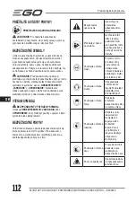 Preview for 112 page of EGO BCX3800 Operator'S Manual