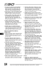 Предварительный просмотр 114 страницы EGO BCX3800 Operator'S Manual