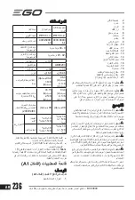 Preview for 236 page of EGO BCX3800 Operator'S Manual