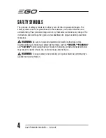 Предварительный просмотр 4 страницы EGO CH2100E Operating Manual