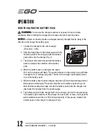 Предварительный просмотр 12 страницы EGO CH2100E Operating Manual