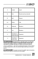 Preview for 27 page of EGO CH2800D Operator'S Manual