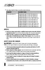 Предварительный просмотр 8 страницы EGO CH3200 Operator'S Manual