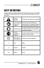 Preview for 45 page of EGO CH3200 Operator'S Manual