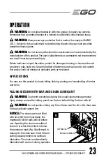 Preview for 23 page of EGO CS1804 Operator'S Manual