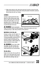 Preview for 33 page of EGO CS1804 Operator'S Manual