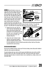 Предварительный просмотр 39 страницы EGO CS1804 Operator'S Manual