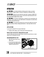 Preview for 16 page of EGO ED0800 Operator'S Manual