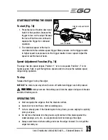 Preview for 19 page of EGO ED0800 Operator'S Manual