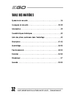 Preview for 32 page of EGO ED0800 Operator'S Manual