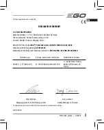 Предварительный просмотр 3 страницы EGO GV001E Operator'S Manual