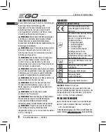 Предварительный просмотр 4 страницы EGO GV001E Operator'S Manual