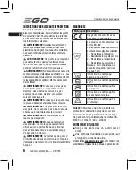 Предварительный просмотр 6 страницы EGO GV001E Operator'S Manual