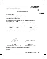 Предварительный просмотр 9 страницы EGO GV001E Operator'S Manual