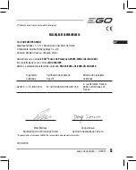 Предварительный просмотр 11 страницы EGO GV001E Operator'S Manual