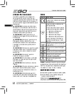 Предварительный просмотр 12 страницы EGO GV001E Operator'S Manual