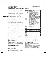 Предварительный просмотр 14 страницы EGO GV001E Operator'S Manual