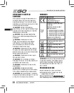 Предварительный просмотр 16 страницы EGO GV001E Operator'S Manual