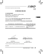 Предварительный просмотр 17 страницы EGO GV001E Operator'S Manual
