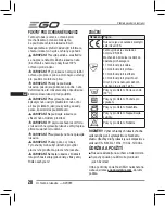 Предварительный просмотр 28 страницы EGO GV001E Operator'S Manual