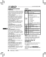 Предварительный просмотр 32 страницы EGO GV001E Operator'S Manual
