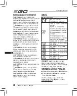 Предварительный просмотр 36 страницы EGO GV001E Operator'S Manual