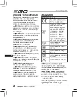 Предварительный просмотр 38 страницы EGO GV001E Operator'S Manual