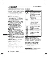Предварительный просмотр 40 страницы EGO GV001E Operator'S Manual