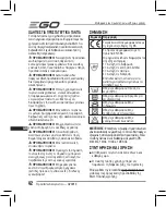 Предварительный просмотр 42 страницы EGO GV001E Operator'S Manual
