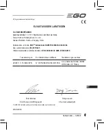 Предварительный просмотр 47 страницы EGO GV001E Operator'S Manual
