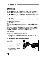 Предварительный просмотр 16 страницы EGO HT2410 Operator'S Manual