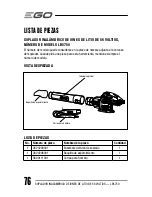 Preview for 76 page of EGO LB5750 Operator'S Manual