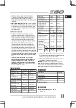 Предварительный просмотр 13 страницы EGO LM1700E-SP Original Instructions Manual