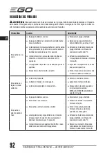 Preview for 92 page of EGO LM1903E-SP Operator'S Manual