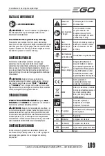 Preview for 109 page of EGO LM1903E-SP Operator'S Manual