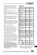 Preview for 397 page of EGO LM1903E-SP Operator'S Manual