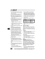 Preview for 110 page of EGO LM2010E Operator'S Manual