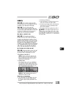 Preview for 115 page of EGO LM2010E Operator'S Manual