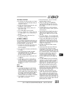 Preview for 133 page of EGO LM2010E Operator'S Manual