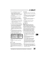 Preview for 147 page of EGO LM2010E Operator'S Manual