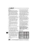 Preview for 184 page of EGO LM2010E Operator'S Manual