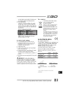Preview for 213 page of EGO LM2010E Operator'S Manual
