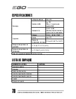 Предварительный просмотр 78 страницы EGO Nexus PST3040 Operator'S Manual