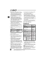 Предварительный просмотр 18 страницы EGO Power+ BC1500E Operator'S Manual