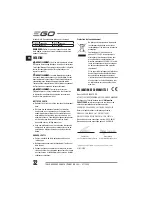 Предварительный просмотр 32 страницы EGO Power+ BC1500E Operator'S Manual